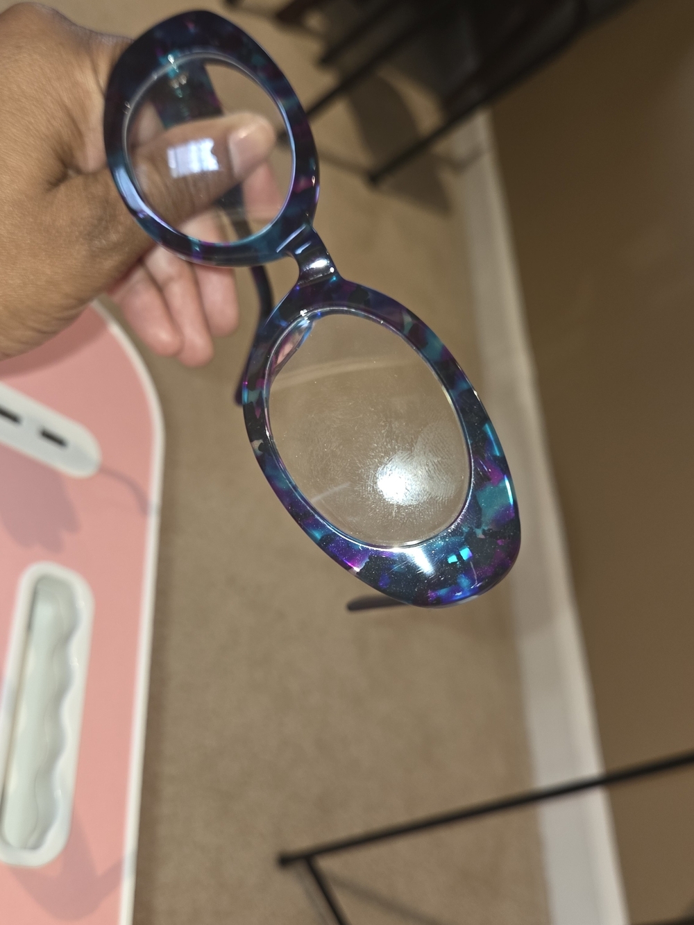 Women's Round Fashion Eyeglasses in Blue-Purple